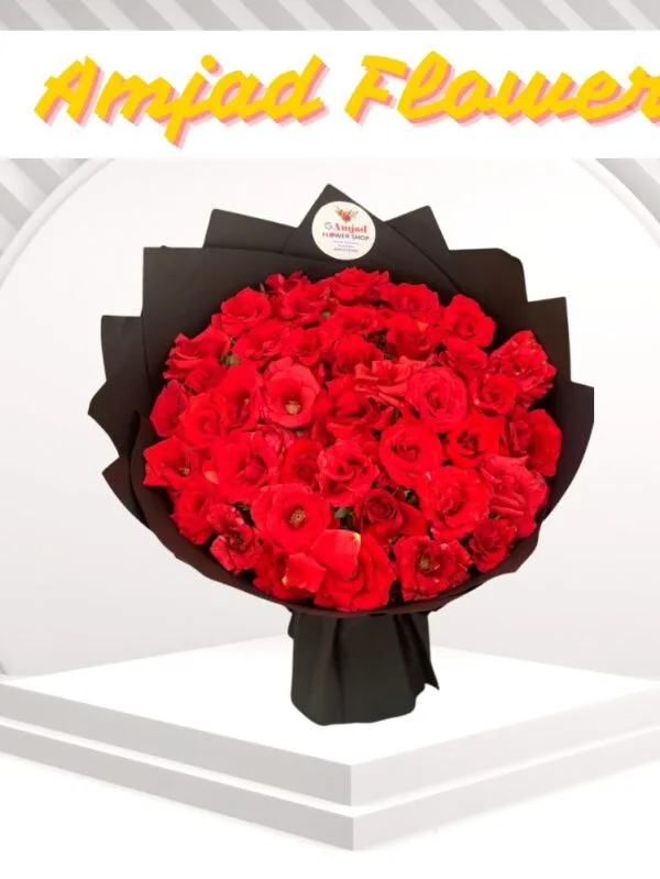 Fresh Roses Round Bouquet | Amjad Flower Shop
