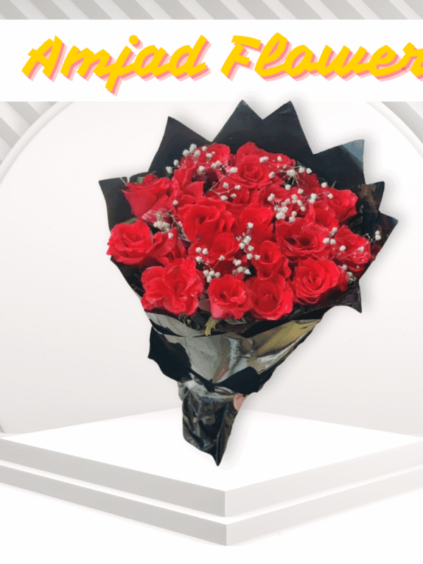 Red Roses – Premium Black Wrap