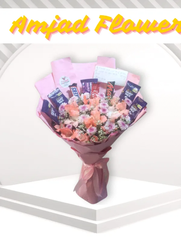 Dairy Milk Chocolate Flower Bouquet | Amjad Flower Shop