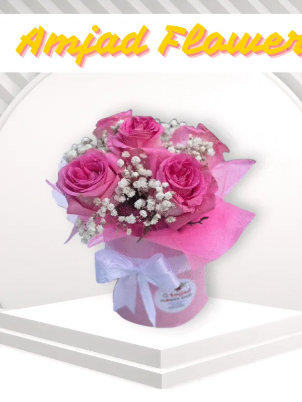 Pink Flower Box | Amjad Flower Shop